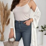 White Open-Front Crochet Longline Cardigan — view 2