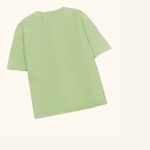 Sage Green Textured Short Sleeve Gold Button Cardigan — view 4