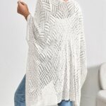 White Open-Front Crochet Longline Cardigan — view 5