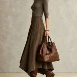 Chocolate Suede Asymmetric Hem Maxi Skirt – Wrena