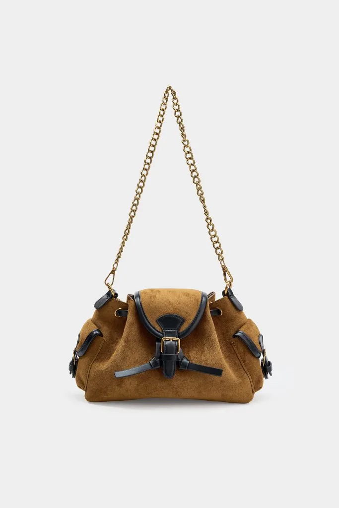 Suede Patchwork Leather Cross-Body Bag – Wrena