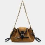 Suede Patchwork Leather Cross-Body Bag – Wrena