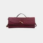 Crocodile Pattern Metallic Lock Clutch Bag – Wrena