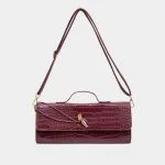 Crocodile Pattern Metallic Lock Clutch Bag – Wrena