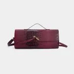 Crocodile Skin Pattern Faux Leather Clutch Bag – Wrena