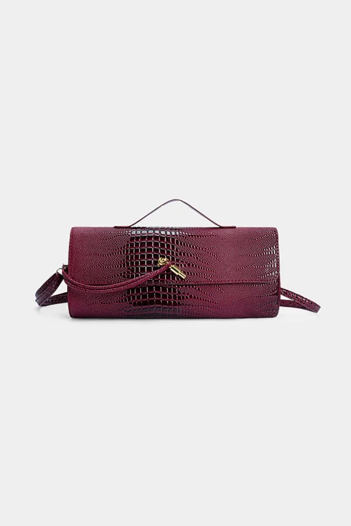 Crocodile Skin Pattern Faux Leather Clutch Bag – Wrena