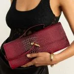 Crocodile Skin Pattern Faux Leather Clutch Bag – Wrena