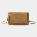 Suede Metal Chain Flap Shoulder Bag – Wrena