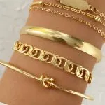 4-pcs Metal Chain Bracelet Set – Wrena