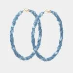 Distressed Denim Hoop Earrings – Wrena