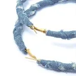 Distressed Denim Hoop Earrings – Wrena