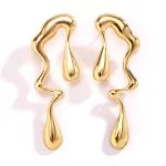 Metal Drop Asymmetrical Earrings – Wrena