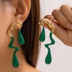 Metal Drop Asymmetrical Earrings – Wrena