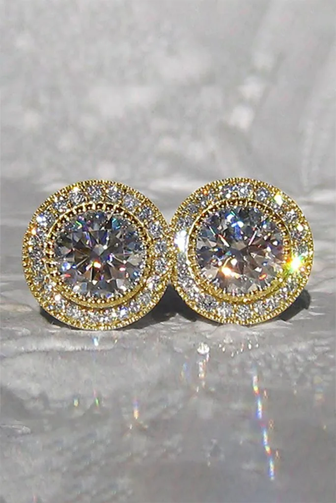 Zircon Shiny Round Diamond Earrings – Wrena
