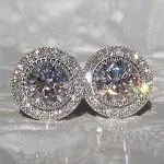 Zircon Shiny Round Diamond Earrings – Wrena