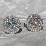 Zircon Shiny Round Diamond Earrings – Wrena
