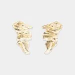 Alloy Irregular Pleated Earrings – Wrena