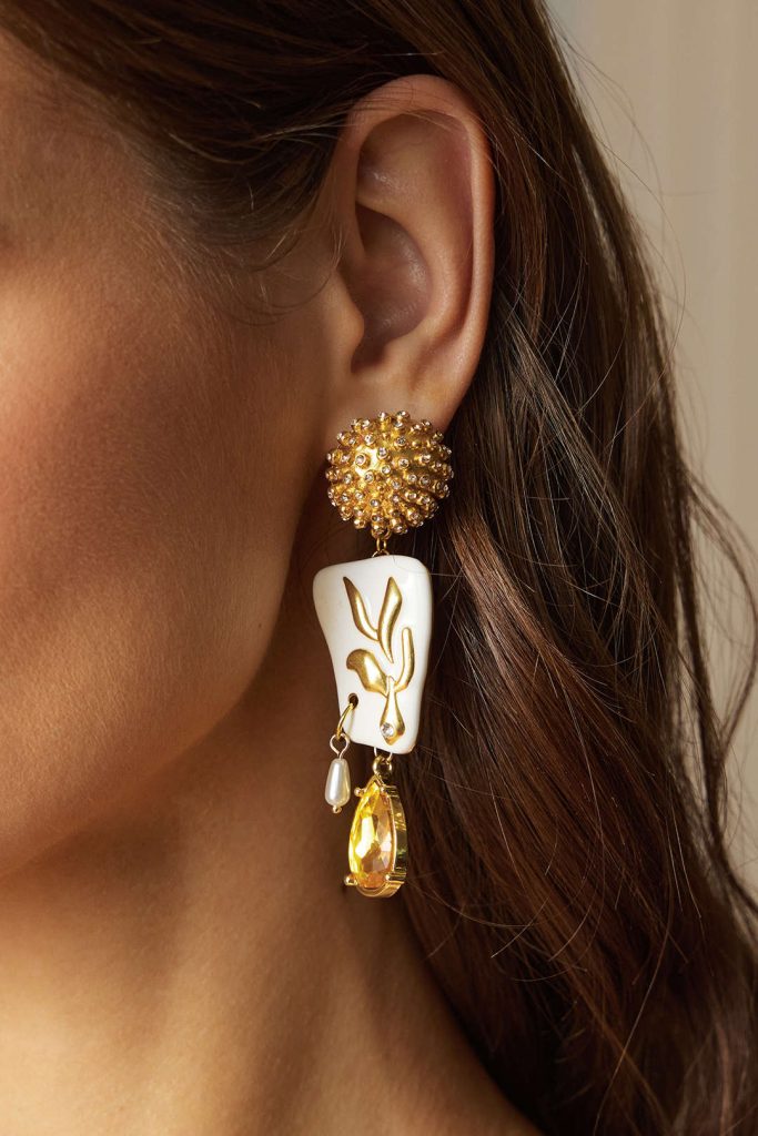 Alloy Irregular Enamel Earrings