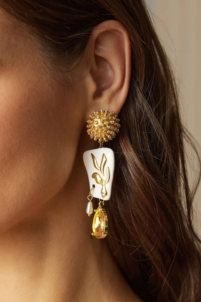 Alloy Irregular Enamel Earrings