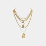 Alloy Multi-Layer Geometric Necklace – Wrena