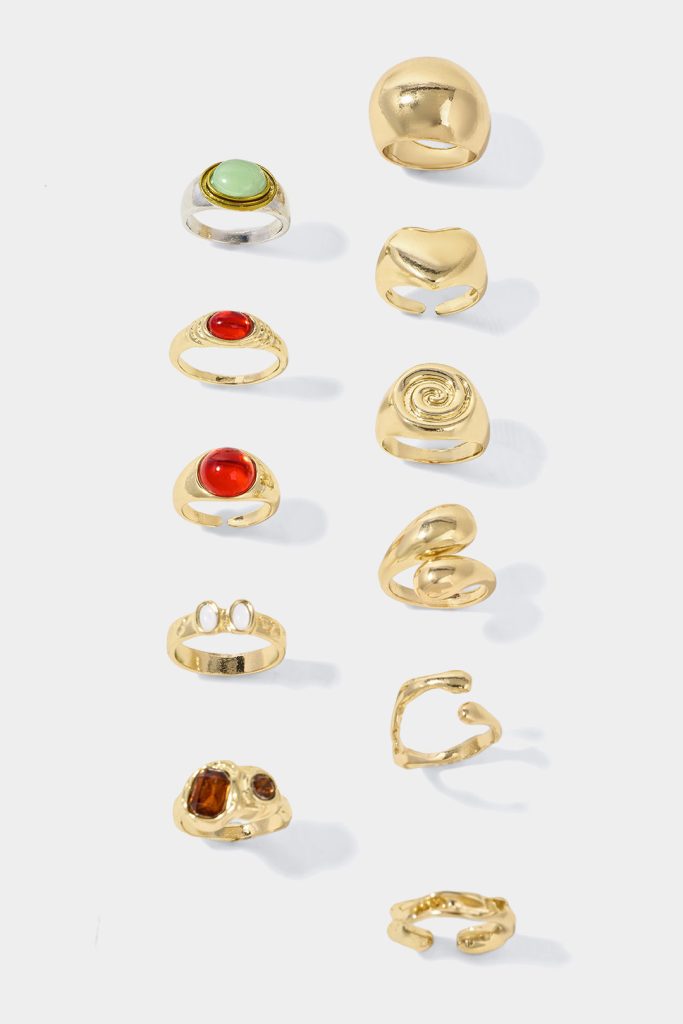 Alloy Geometric Open Rings