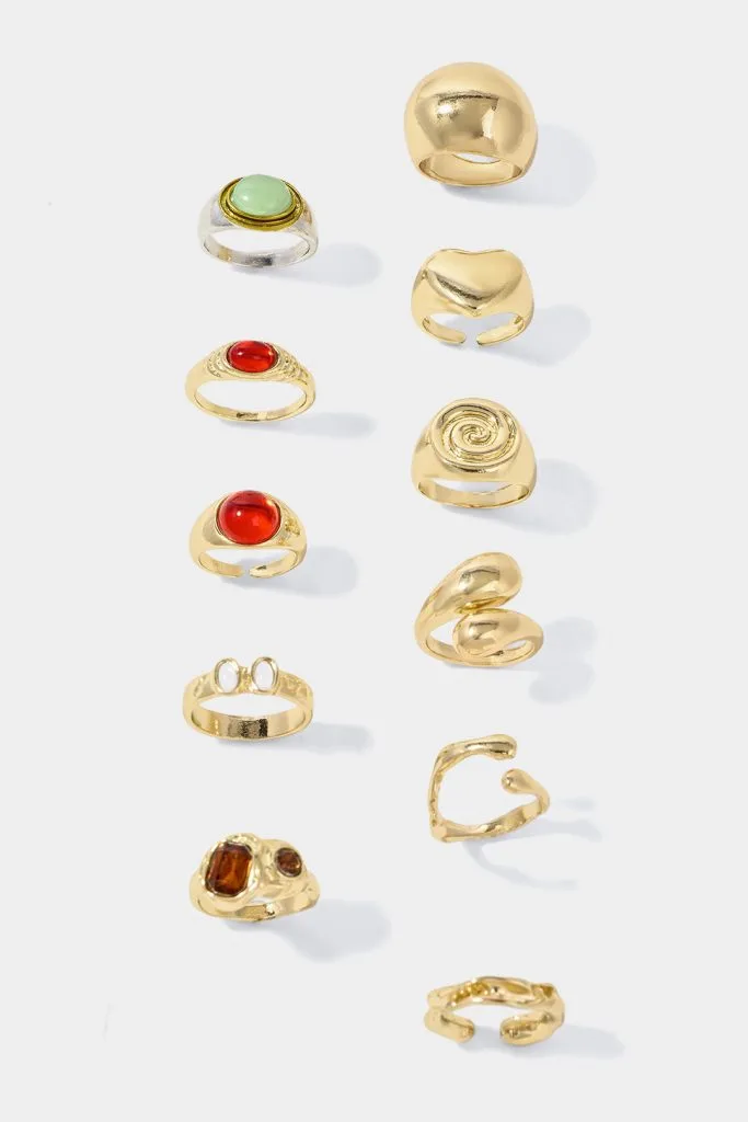 Alloy Geometric Open Rings – Wrena