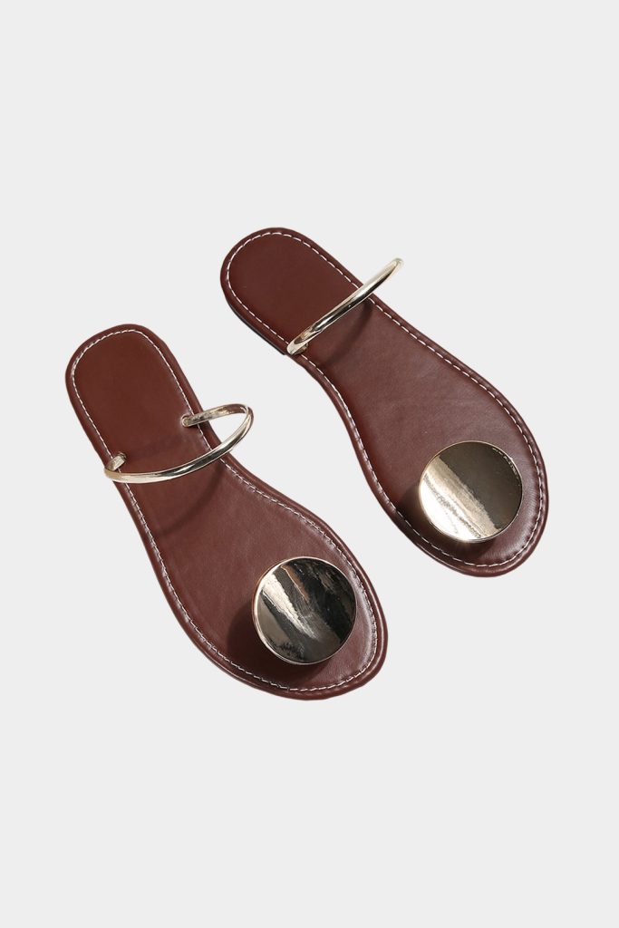 Metallic Round Decor Ring Sandals
