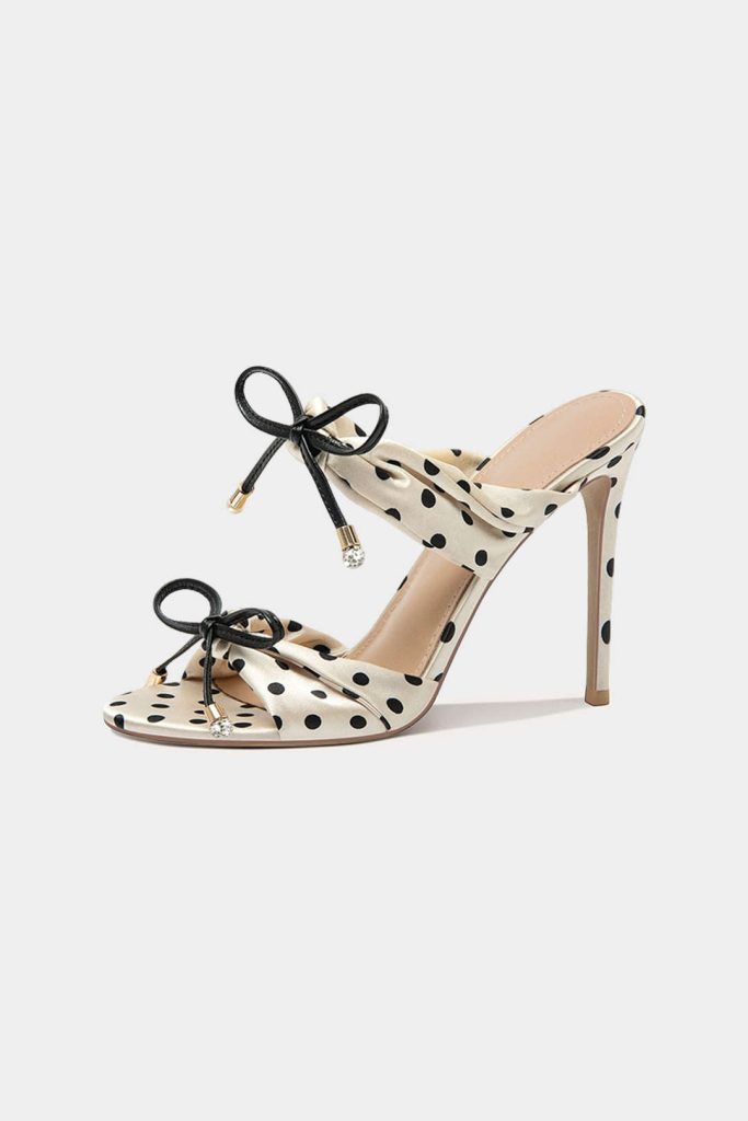 Polka Dots Bow Open Toe Sandals