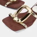 Metallic Geometric Square Toe Sandals – Wrena