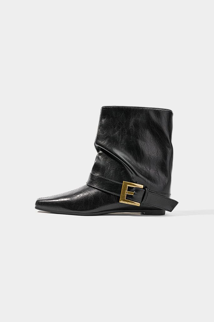 Metallic Pointed Ankle Boots