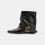 Metallic Pointed Ankle Boots – Wrena