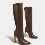 Pointed Zipper Knee High Boots – Wrena