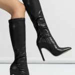 Pointed Zipper Knee High Boots – Wrena