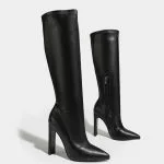 Pointed Zipper Knee High Boots – Wrena