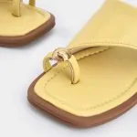 Contrast Open Toe Flats – Wrena