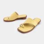 Contrast Open Toe Flats – Wrena