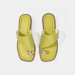 Contrast Open Toe Flats – Wrena