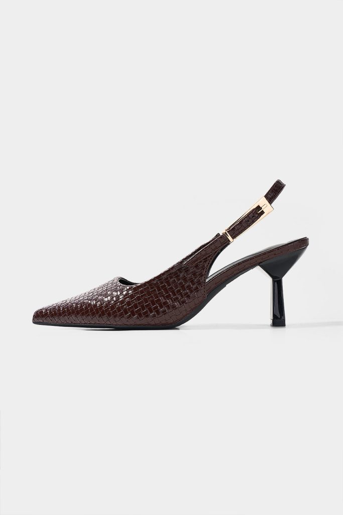 Leather Woven Pointed Heels