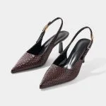 Leather Woven Pointed Heels – Wrena