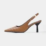 Leather Woven Pointed Heels – Wrena
