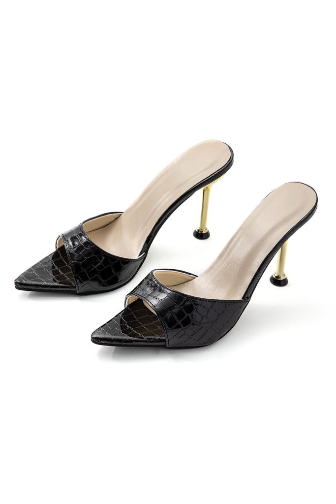 Open Pointed Toe Ankle-strapless High Heels