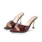 Open Pointed Toe Ankle-strapless High Heels – Wrena