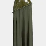 Faux Leather Patchwork Zipper Twist Knot Skirt – Wrena