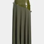 Faux Leather Patchwork Zipper Twist Knot Skirt – Wrena