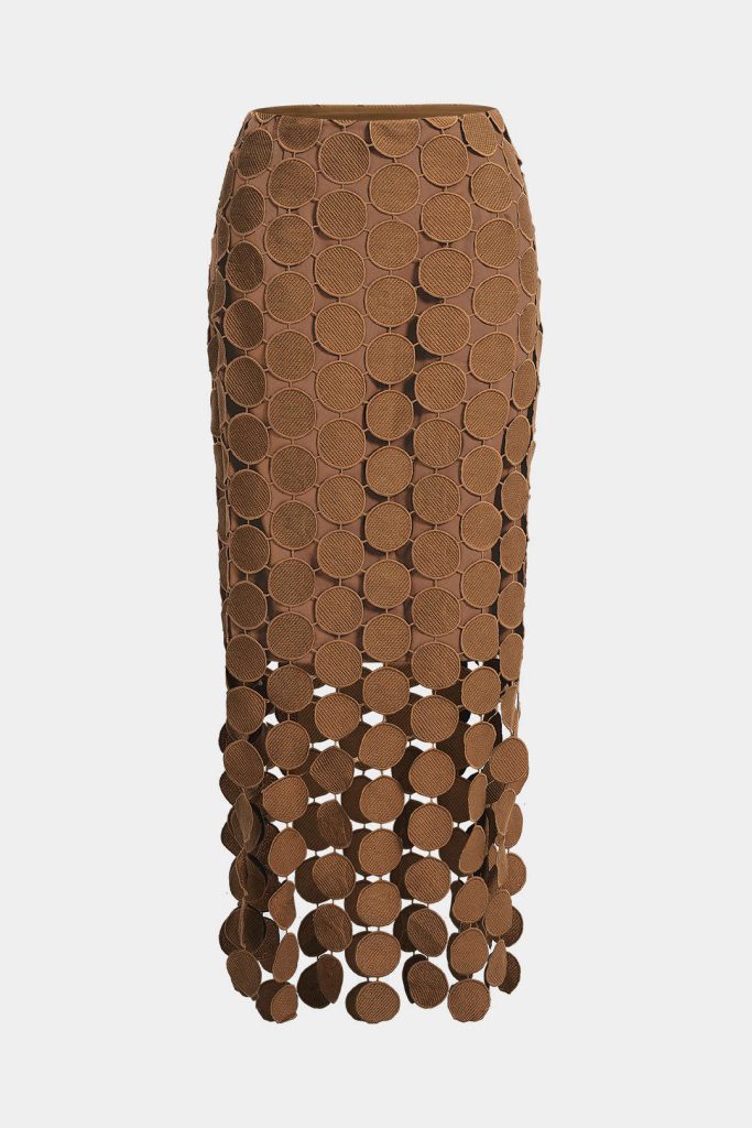 Solid Fringe Cut Out Skirt
