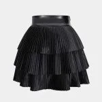 Satin Finish Pleated Layered Skirt – Wrena