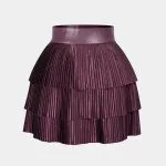 Satin Finish Pleated Layered Skirt – Wrena