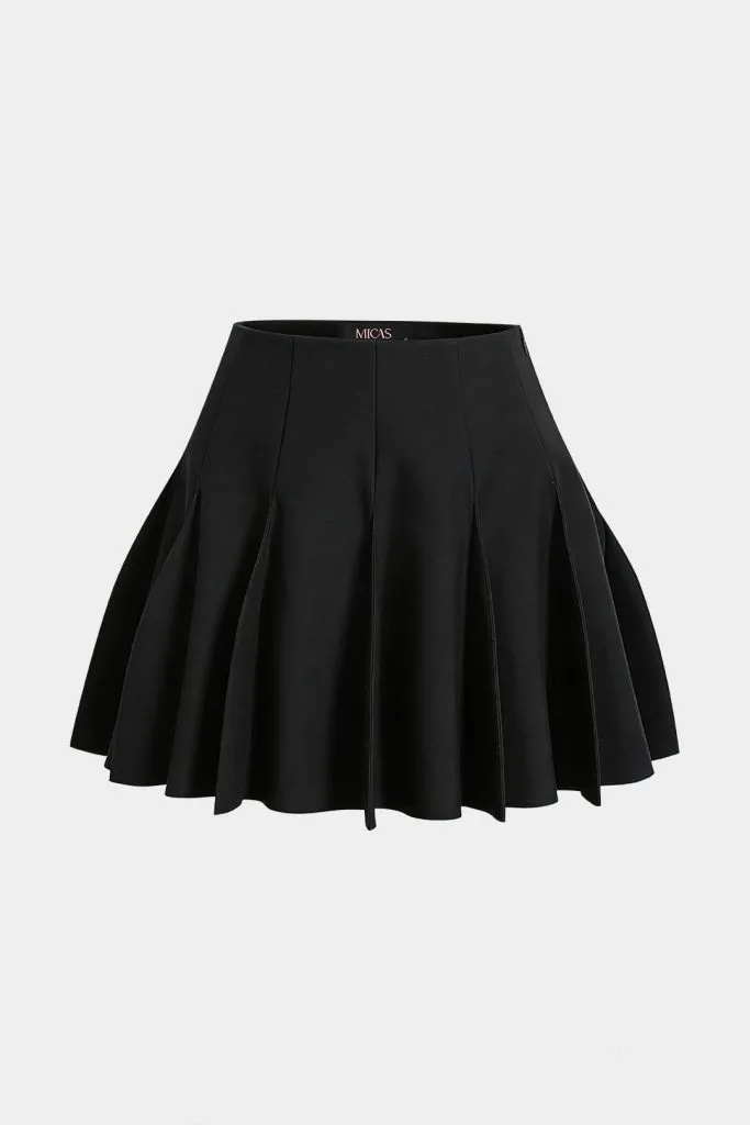 Solid Ruched A-Line Skirt – Wrena