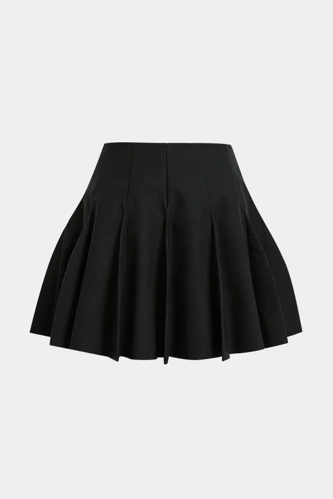 Solid Ruched A-Line Skirt – Wrena