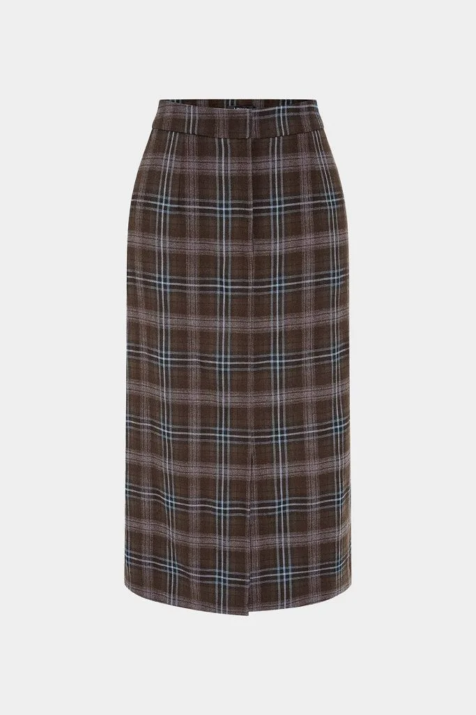 Plaid Print Zipper Skirt – Wrena